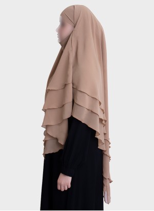 Dreilagiger Chiffon Khimar mit elegantem Fall | Hoor Al Ayn