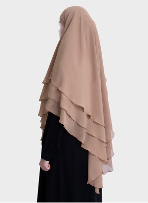 Dreilagiger Chiffon Khimar mit elegantem Fall | Hoor Al Ayn