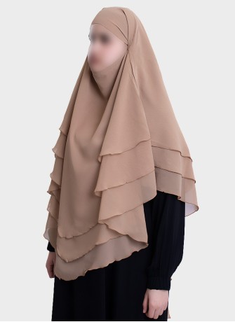 Dreilagiger Chiffon Khimar mit elegantem Fall | Hoor Al Ayn