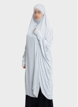 Langer Stretch Khimar zum Binden mit Daumenarmstulpen– Hoor Al Ayn Eigenkollektion